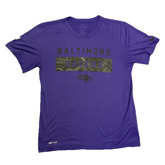 Baltimore Ravens Nike Dri Fit NFL Equipment Unisex T Shirt Purple Size M - Picture 1 of 11
